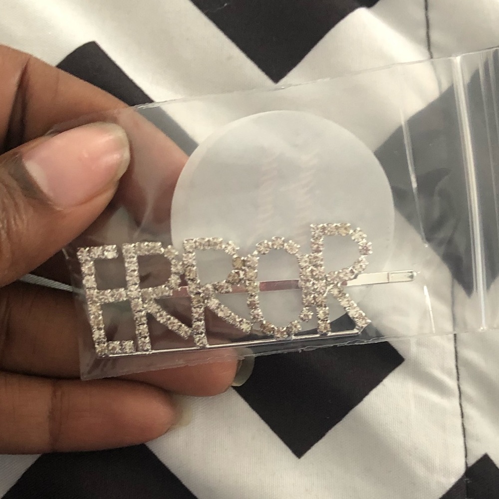 Error Rhinestone Hair Clip